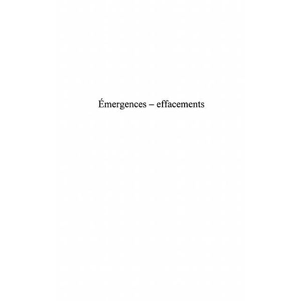 Emergences effacements : errances du reg / Hors-collection, Martine Braun-Stanesco