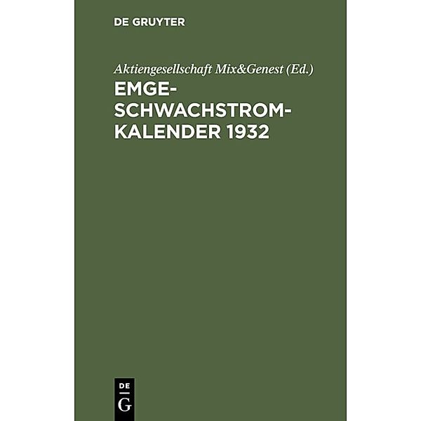 Emge-Schwachstrom-Kalender 1932