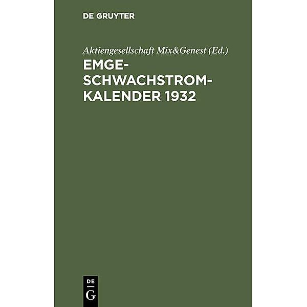 Emge-Schwachstrom-Kalender 1932 / Jahrbuch des Dokumentationsarchivs des österreichischen Widerstandes
