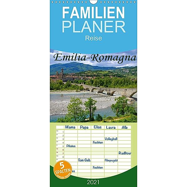 Emilia-Romagna - Familienplaner hoch (Wandkalender 2021 , 21 cm x 45 cm, hoch), LianeM