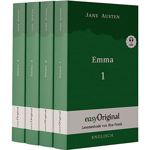 Emma - Teile 1-4 (Buch + 4 MP3 Audio-CD) - Lesemethode von Ilya Frank - Zweisprachige Ausgabe Englisch-Deutsch, m. 4 Audio-CD, m. 4 Audio, m. 4 Audio, 4 Teile, Jane Austen