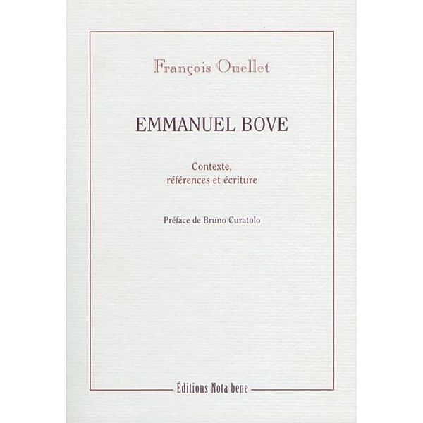 Emmanuel Bove, Francois Ouellet