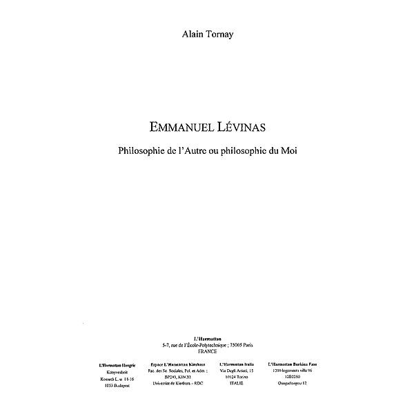 Emmanuel levinas / Hors-collection, Tornay Alain