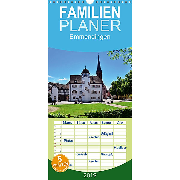 Emmendingen - Familienplaner hoch (Wandkalender 2019 , 21 cm x 45 cm, hoch), Ingo Laue