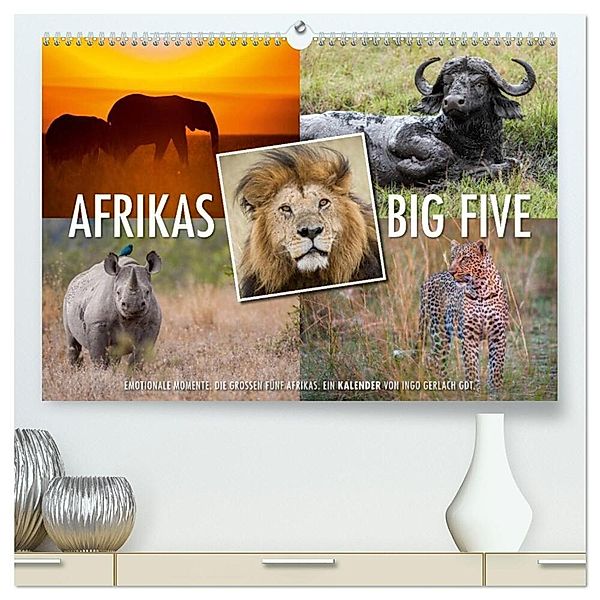 Emotionale Momente: Afrikas Big Five / CH-Version (hochwertiger Premium Wandkalender 2024 DIN A2 quer), Kunstdruck in Hochglanz, Ingo Gerlach GDT