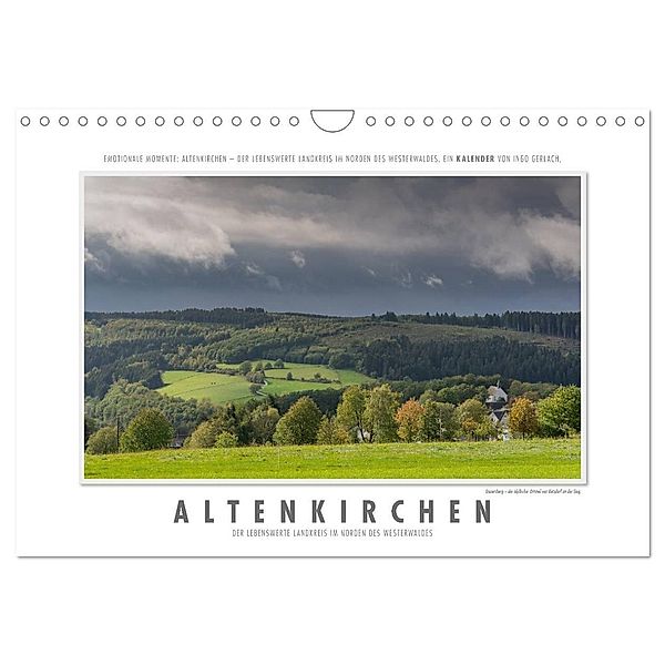 Emotionale Momente: Altenkirchen - der lebenswerte Landkreis im Norden des Westerwaldes. (Wandkalender 2024 DIN A4 quer), CALVENDO Monatskalender, Ingo Gerlach
