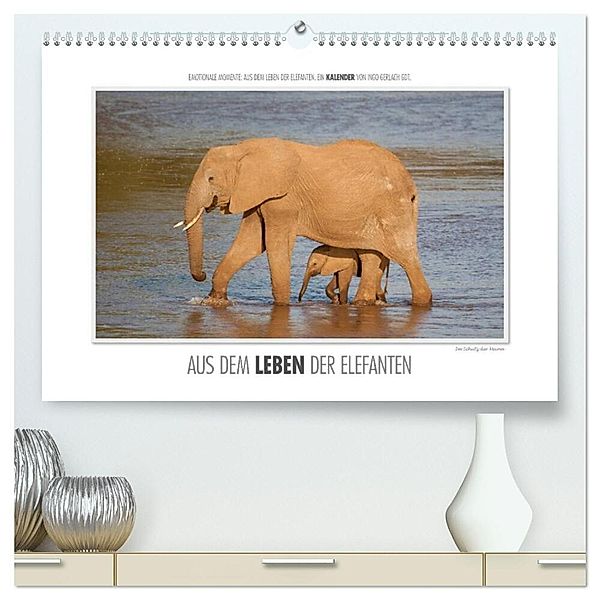 Emotionale Momente: Aus dem Leben der Elefanten. (hochwertiger Premium Wandkalender 2024 DIN A2 quer), Kunstdruck in Hochglanz, Ingo Gerlach GDT