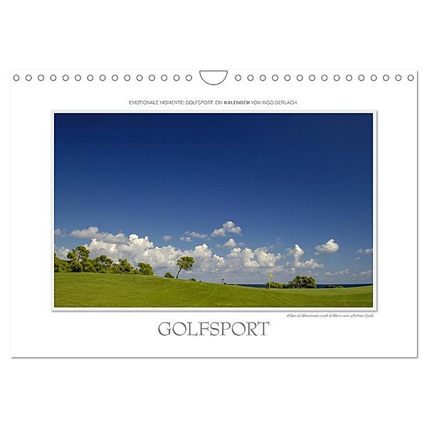 Emotionale Momente: Golfsport. (Wandkalender 2024 DIN A4 quer), CALVENDO Monatskalender, Ingo Gerlach