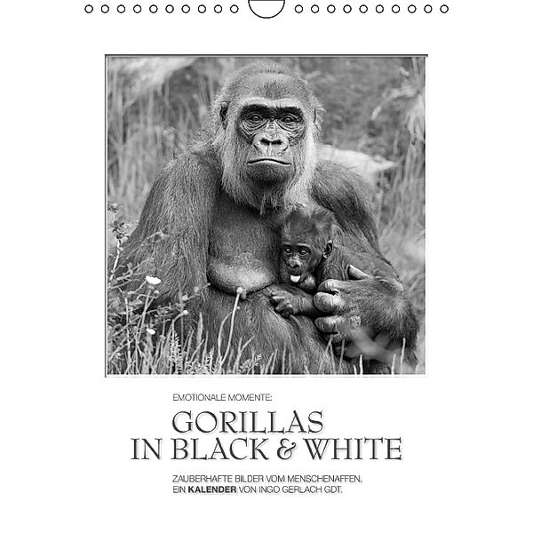 Emotionale Momente: Gorillas in black & white (Wandkalender 2014 DIN A4 hoch), Ingo Gerlach