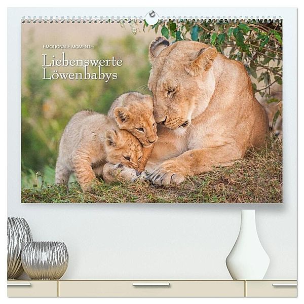 Emotionale Momente: Liebenswerte Löwenbabys (hochwertiger Premium Wandkalender 2024 DIN A2 quer), Kunstdruck in Hochglanz, Ingo Gerlach GDT