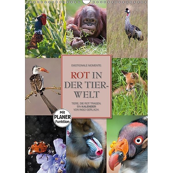 Emotionale Momente: Rot in der Tierwelt (Wandkalender 2018 DIN A3 hoch) Dieser erfolgreiche Kalender wurde dieses Jahr m, Ingo Gerlach, Ingo Gerlach GDT