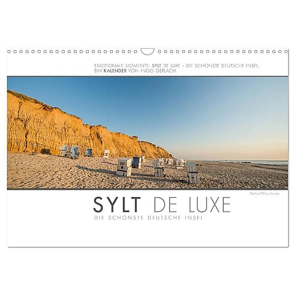 Emotionale Momente: Sylt de Luxe - die schönste deutsche Insel. (Wandkalender 2024 DIN A3 quer), CALVENDO Monatskalender, Ingo Gerlach