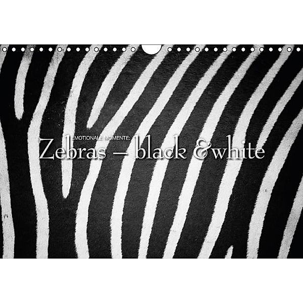 Emotionale Momente: Zebras - black & white. (Wandkalender 2016 DIN A4 quer), Ingo Gerlach