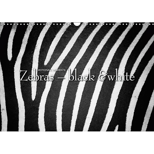 Emotionale Momente: Zebras - black & white. (Wandkalender 2019 DIN A3 quer), Ingo Gerlach