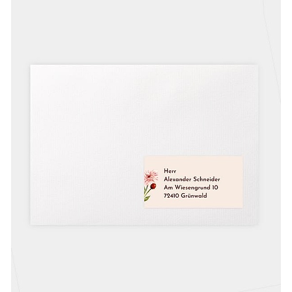 Empfängeraufkleber Blumenaquarell, Empfängeraufkleber (70 x 37mm)
