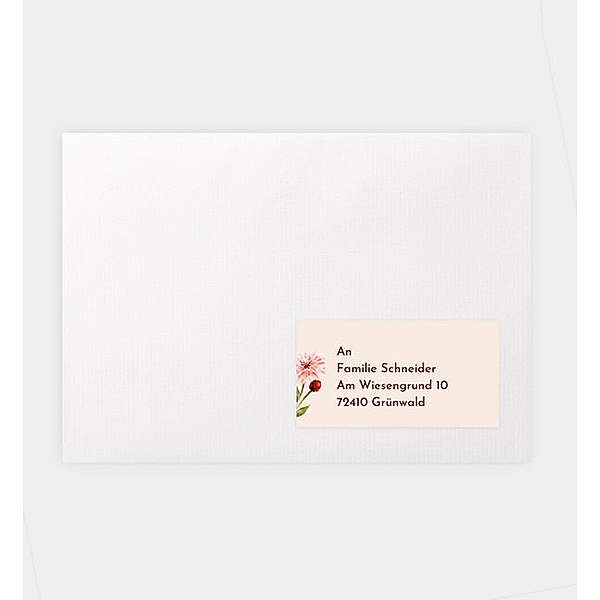 Empfängeraufkleber Blumenaquarell, Empfängeraufkleber (70 x 37mm)