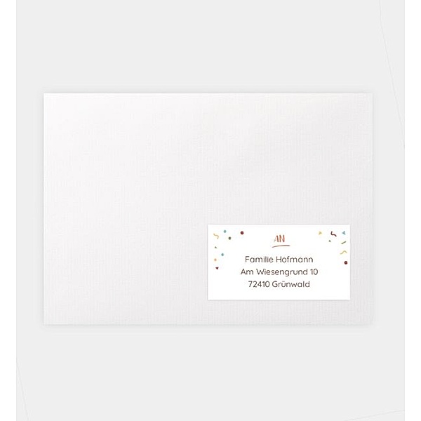Empfängeraufkleber Confetti Cat, Empfängeraufkleber (70 x 37mm)