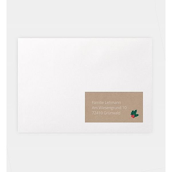 Empfängeraufkleber Weihnachtliche Zweige - Crafty, Empfängeraufkleber (70 x 37mm)