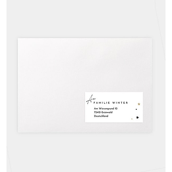 Empfängeraufkleber White Christmas, Empfängeraufkleber (70 x 37mm)
