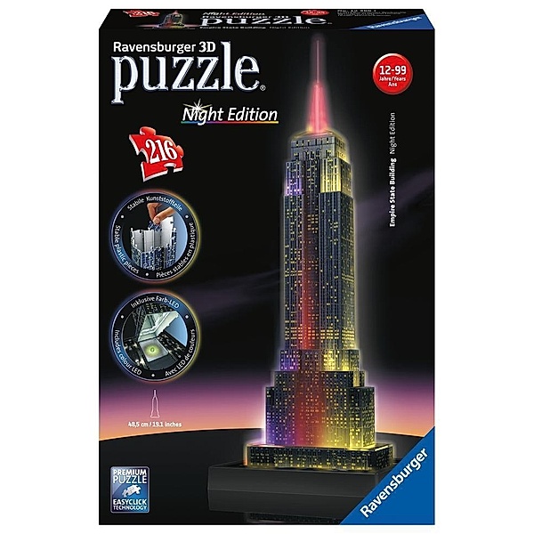 Empire State Building bei Nacht. 3D Puzzle 216 Teile