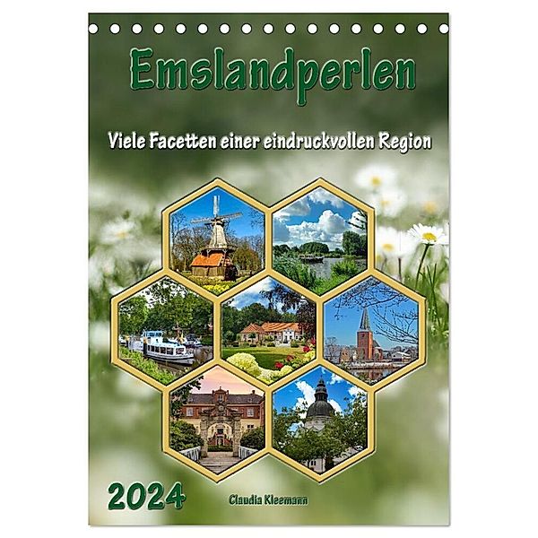 Emslandperlen (Tischkalender 2024 DIN A5 hoch), CALVENDO Monatskalender, Calvendo, Claudia Kleemann
