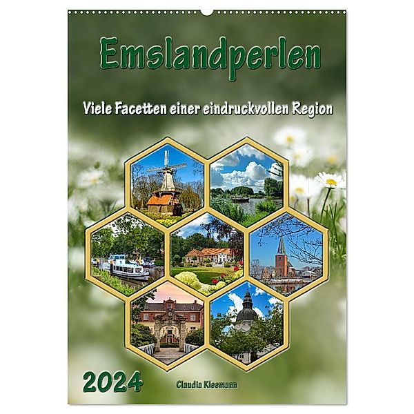 Emslandperlen (Wandkalender 2024 DIN A2 hoch), CALVENDO Monatskalender, Calvendo, Claudia Kleemann