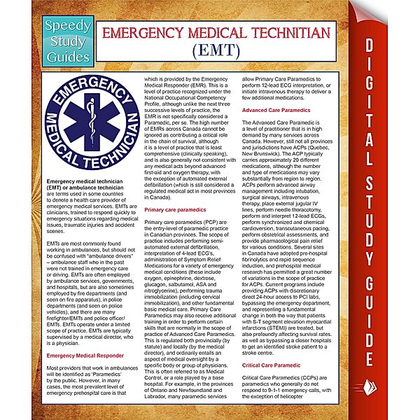 EMT- Emergency Medical Technician (Speedy Study Guides) / Dot EDU, Speedy Publishing