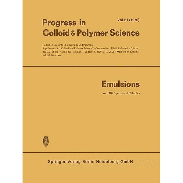 Emulsions / Progress in Colloid and Polymer Science Bd.63