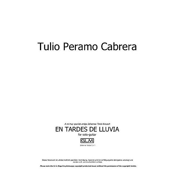 En Tardes de Lluvia, Tulio Peramo Cabrera