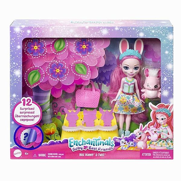 Mattel Enchantimals Baby Bestie Bree Bunny & Twist Bunny