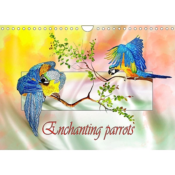 Enchanting parrots (Wall Calendar 2022 DIN A4 Landscape), Dusanka Djeric
