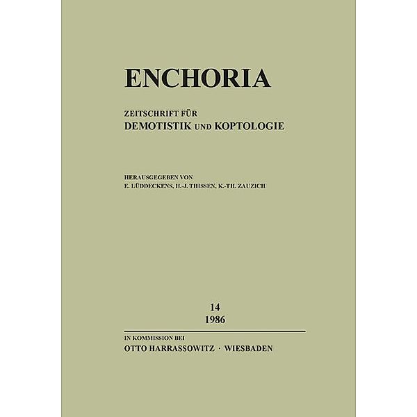 Enchoria / HEFT 14 / Enchoria / Enchoria 14 (1986).Bd.14/1986
