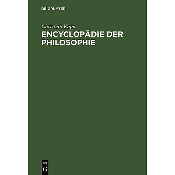 Encyclopädie der Philosophie, Christian Kapp