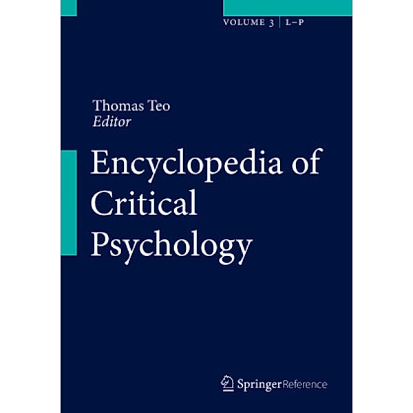 Encyclopedia of Critical Psychology, m. 1 Buch, m. 1 E-Book, 4 Teile