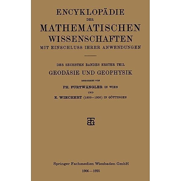 Encyklopädie der mathematischen Wissenschaften mit Einschluss ihrer Anwendungen, Philipp Furtwängler, Emil Wiechert