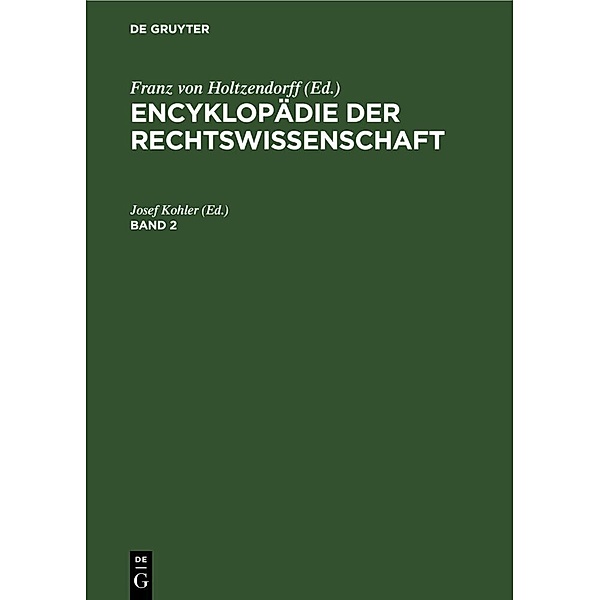Encyklopädie der Rechtswissenschaft. Band 2