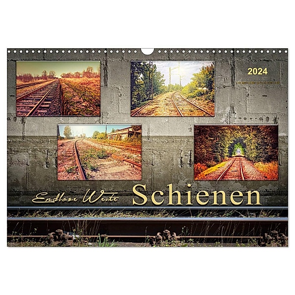 Endlose Weite - Schienen (Wandkalender 2024 DIN A3 quer), CALVENDO Monatskalender, Peter Roder