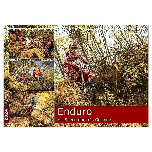 Enduro Mit Speed durch`s Gelände (Tischkalender 2024 DIN A5 quer), CALVENDO Monatskalender, Calvendo