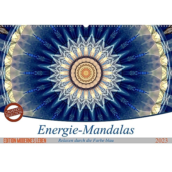Energie-Mandalas in blau (Wandkalender 2023 DIN A2 quer), Christine Bässler