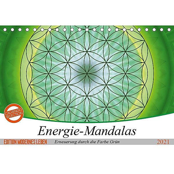 Energie - Mandalas in Grün, Erneuerung durch die Farbe Grün (Tischkalender 2021 DIN A5 quer), Christine Bässler