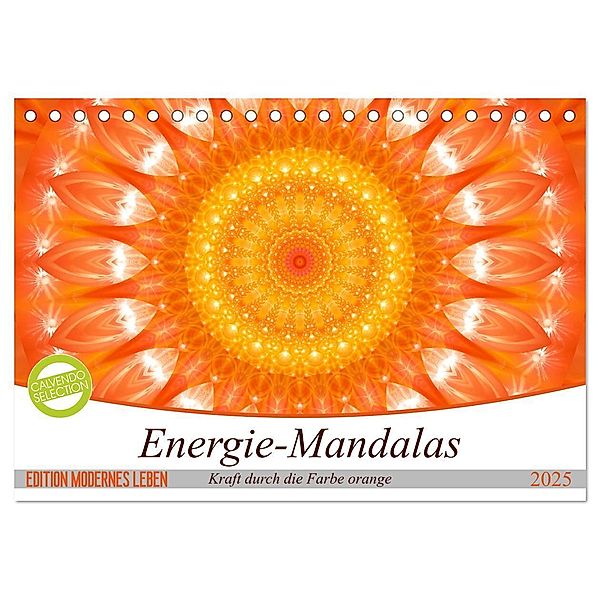 Energie - Mandalas in orange (Tischkalender 2025 DIN A5 quer), CALVENDO Monatskalender, Calvendo, Christine Bässler