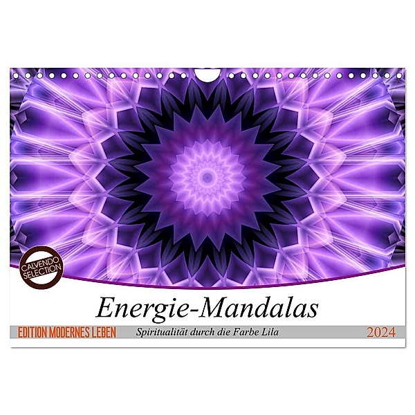Energie - Mandalas, Spiritualität durch die Farbe Lila (Wandkalender 2024 DIN A4 quer), CALVENDO Monatskalender, Christine Bässler
