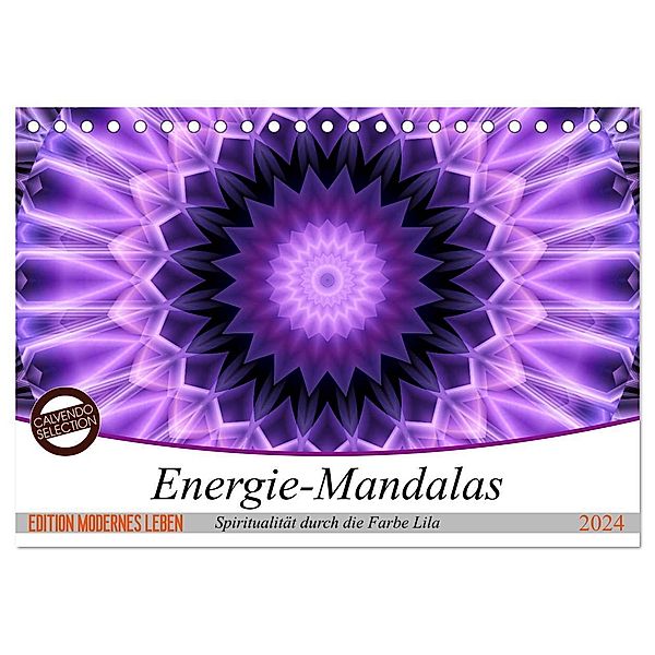 Energie - Mandalas, Spiritualität durch die Farbe Lila (Tischkalender 2024 DIN A5 quer), CALVENDO Monatskalender, Christine Bässler