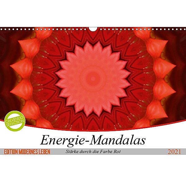 Energie-Mandalas Stärke durch die Farbe Rot (Wandkalender 2021 DIN A3 quer), Christine Bässler