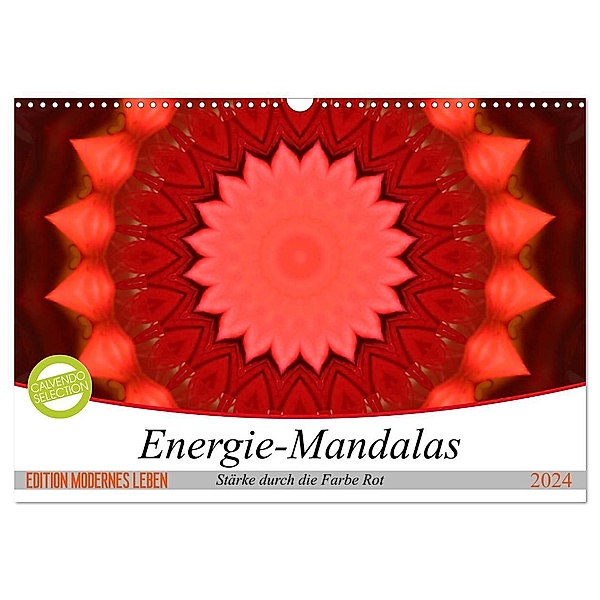Energie-Mandalas Stärke durch die Farbe Rot (Wandkalender 2024 DIN A3 quer), CALVENDO Monatskalender, Christine Bässler