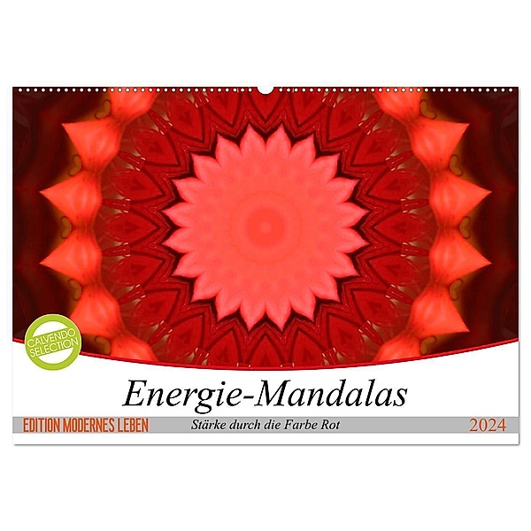 Energie-Mandalas Stärke durch die Farbe Rot (Wandkalender 2024 DIN A2 quer), CALVENDO Monatskalender, Christine Bässler