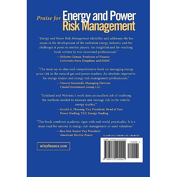 Energy and Power Risk Management, Alexander Eydeland, Krzysztof Wolyniec