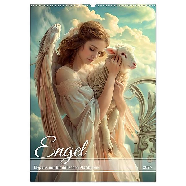 Engel - Eleganz mit himmlischen Attributen (Wandkalender 2025 DIN A2 hoch), CALVENDO Monatskalender, Calvendo, Anja Frost