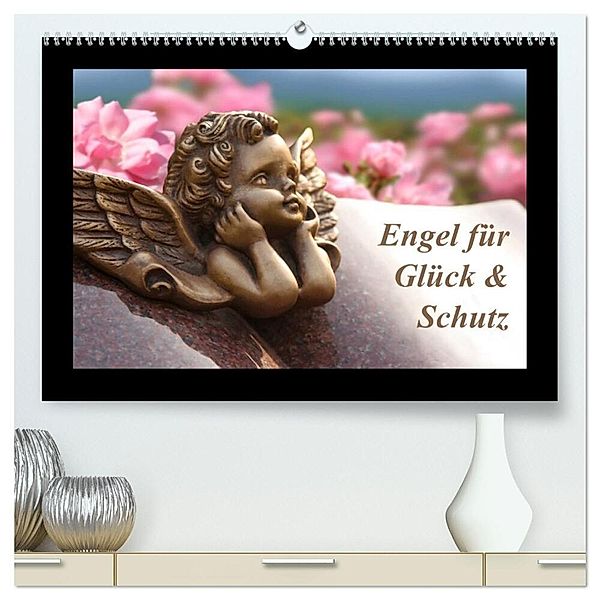 Engel für Glück & Schutz (hochwertiger Premium Wandkalender 2025 DIN A2 quer), Kunstdruck in Hochglanz, Calvendo, Klattis