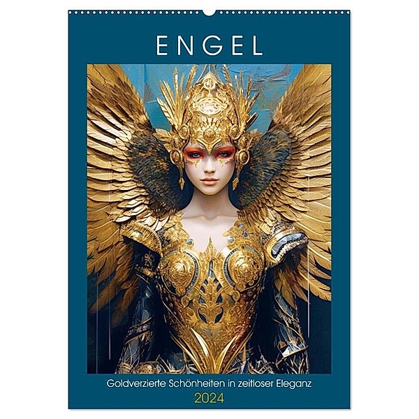 Engel. Goldverzierte Schönheiten in zeitloser Eleganz (Wandkalender 2024 DIN A2 hoch), CALVENDO Monatskalender, Rose Hurley